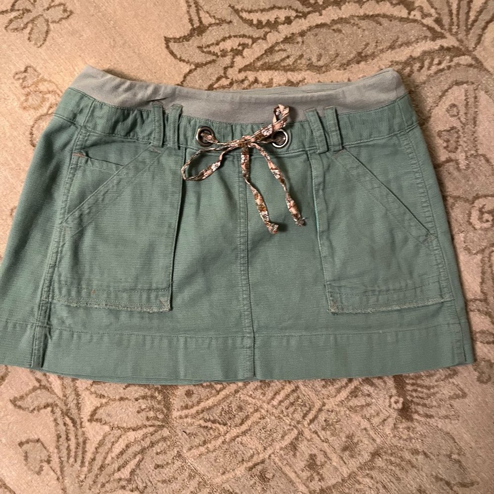 Free People green mini skirt